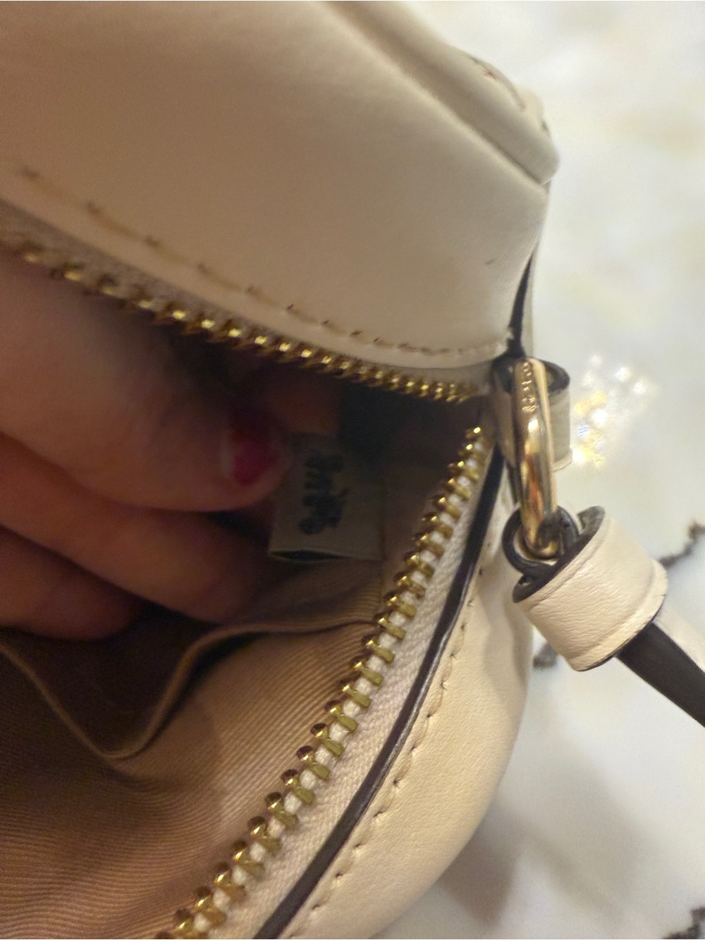 Coach Beige Signature Floral Crossbody Bag - Picture 4 of 14